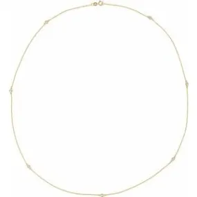 14K Yellow 1 3/4 CTW Natural Diamond 7-Station 24" Necklace