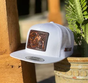 2022 Jobes Leather Patch Trucker - All white Skull Leather patch (Limited Edition)