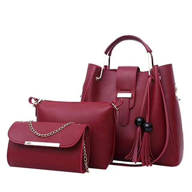 3 Pcs Women Handbag Set 2019 Messenger Bags Ladies Fashion Shoulder Bag Lady PU Leather Casual Female Shopper Tote Sac Femme