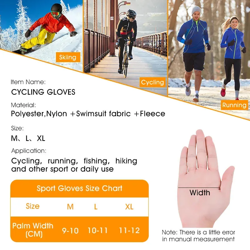 Bike Gloves Thicken Warm Touch Screen Men Women Cycling Winter Gloves Sport Running Ski MTB Bike Motorcycle Gloves