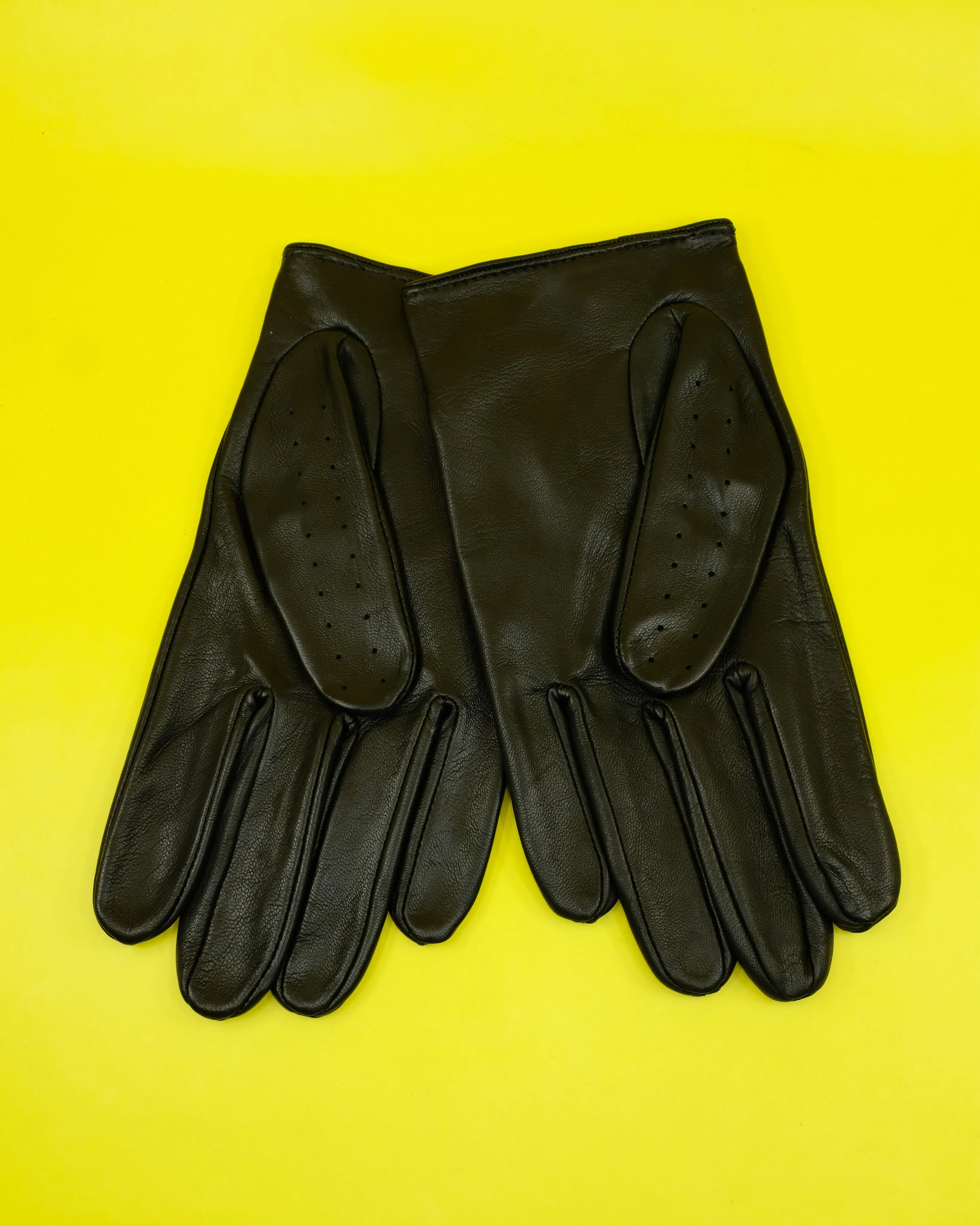 Black Leather Driving Gloves