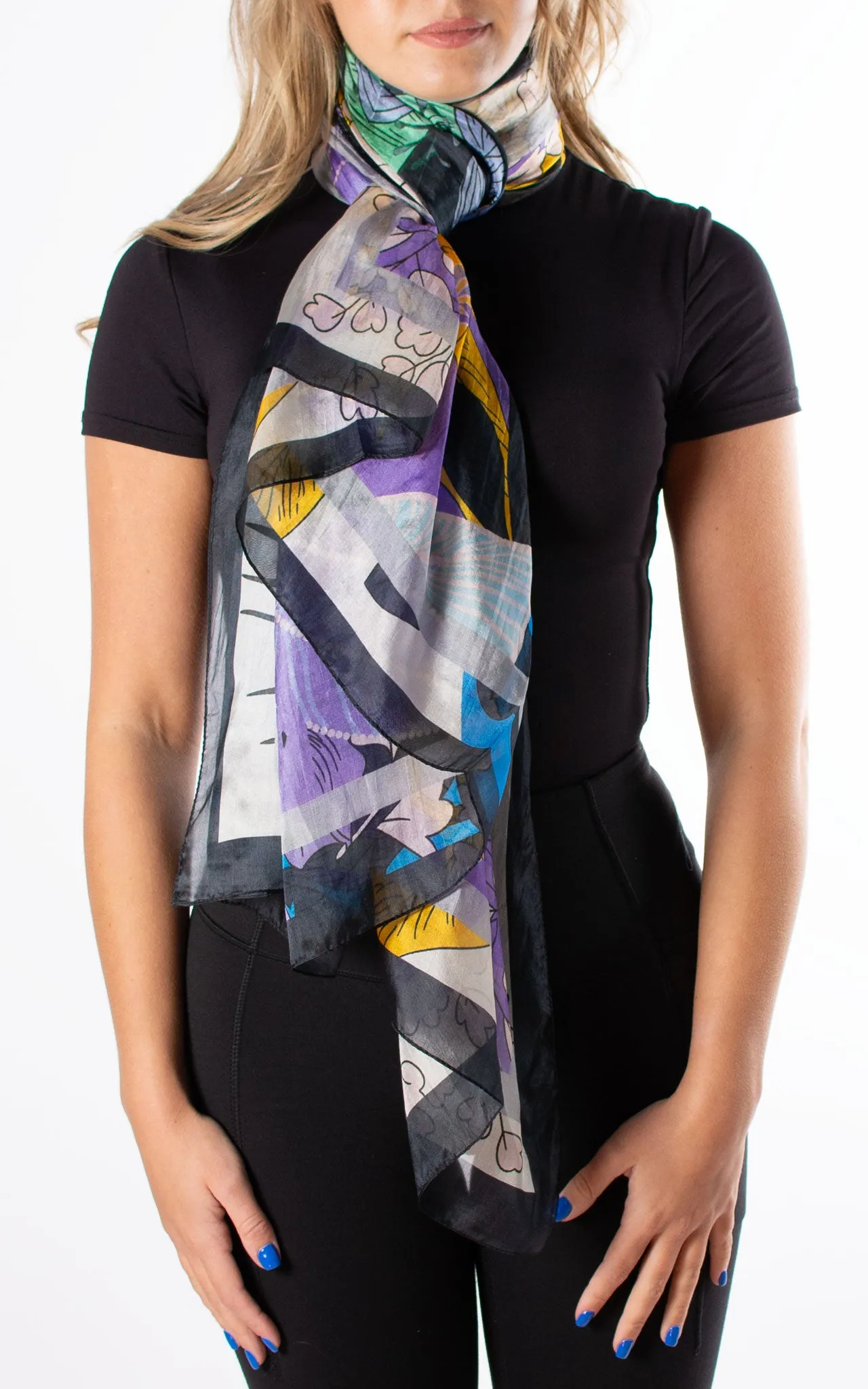 Blue & Violet Chameleon Silk Scarf