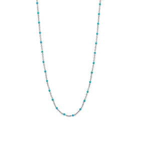 Blue Enamel Satellite Chain - Sterling Silver