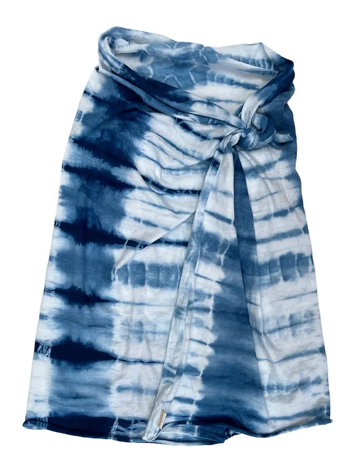 Blue Tie-Dye GOTS Organic Cotton Infinity Scarf