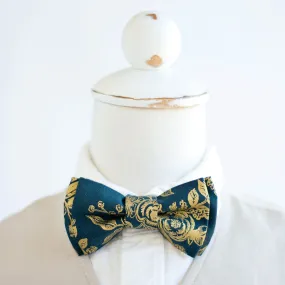 Boy's Bow Tie / Navy Metallic Toile