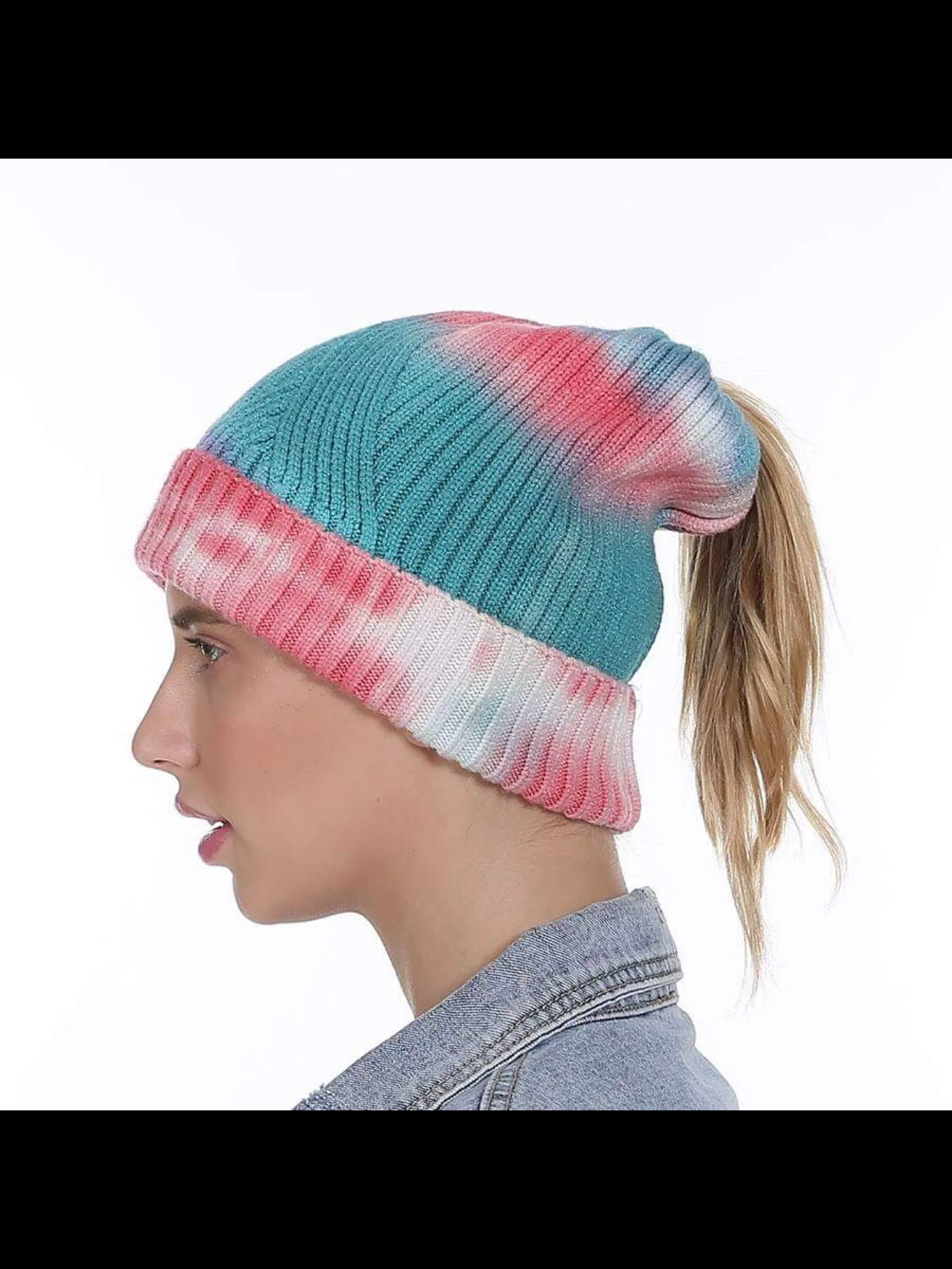 C.C. Tiedye Ponytail Beanies - Assorted Colors