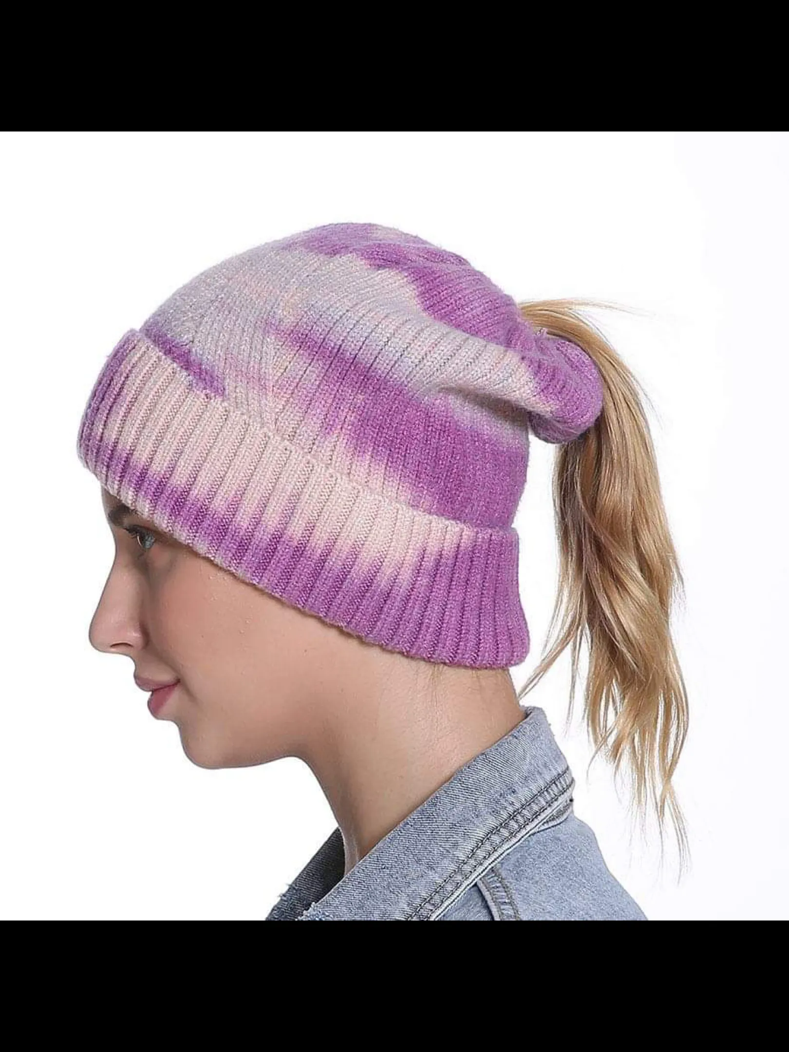 C.C. Tiedye Ponytail Beanies - Assorted Colors