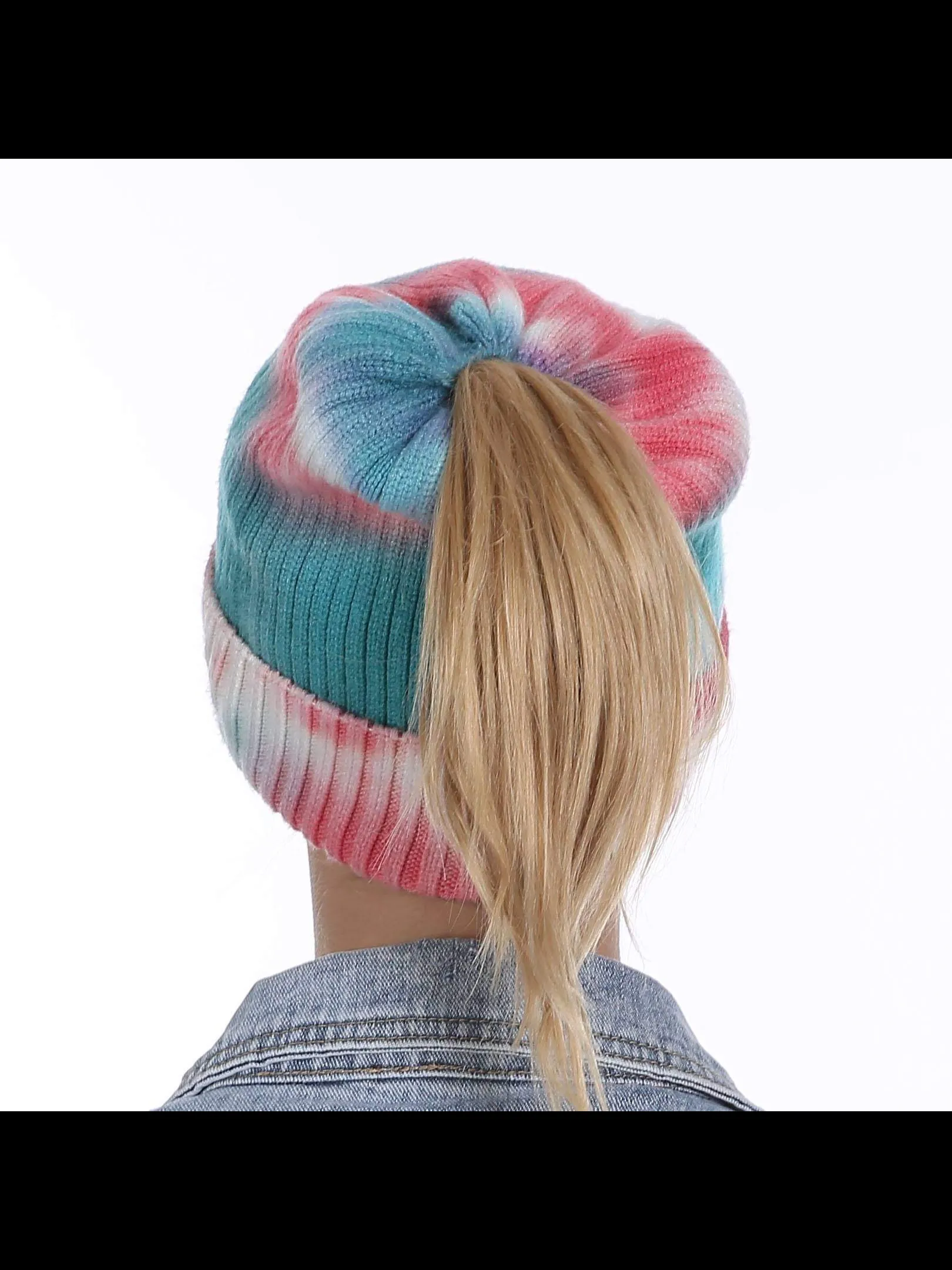 C.C. Tiedye Ponytail Beanies - Assorted Colors