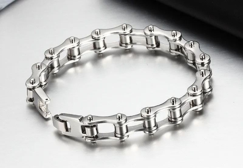 Cool Mens Bracelet pulseira pulseras Stainless Steel Motorcycle Bicycle Chain Bracelets Fashion Jewelry Gift