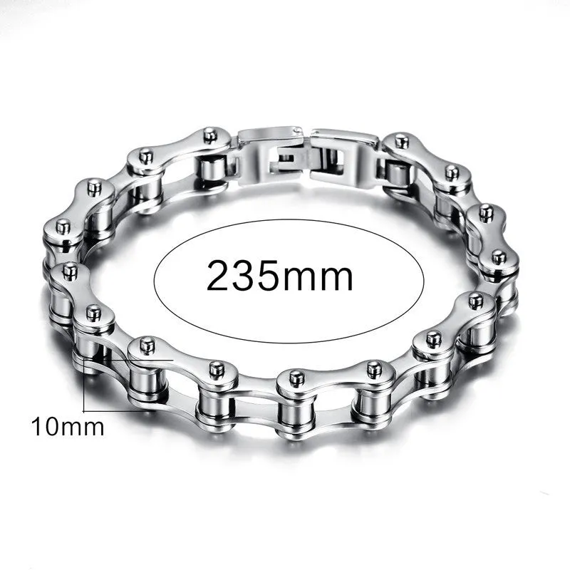 Cool Mens Bracelet pulseira pulseras Stainless Steel Motorcycle Bicycle Chain Bracelets Fashion Jewelry Gift