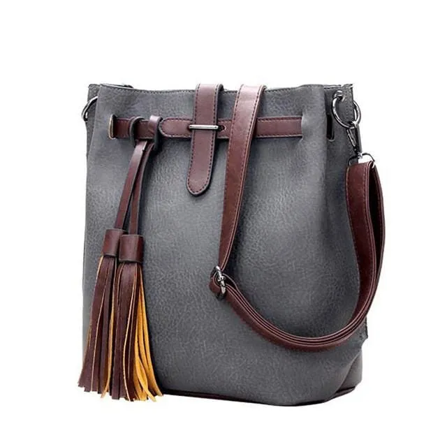 Designer PU Leather Women Handbags Tassel Fashion