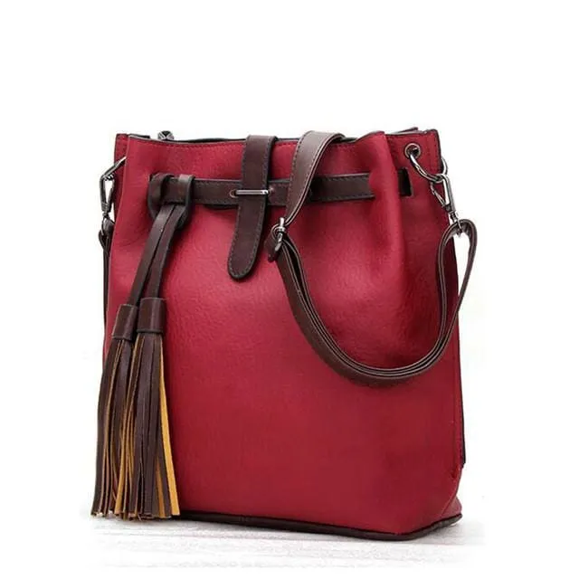 Designer PU Leather Women Handbags Tassel Fashion