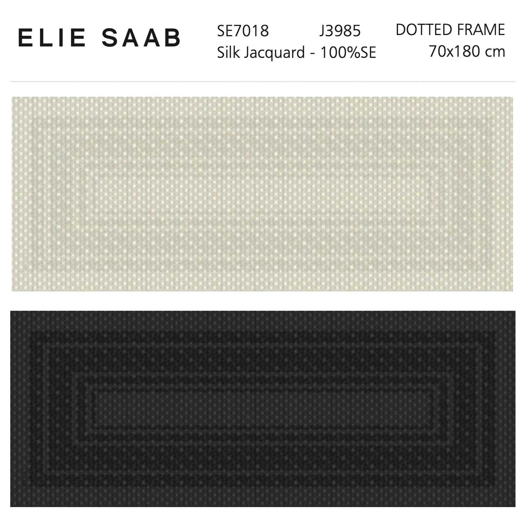 Elie Saab Scarf Black Dotted Frame Design - Twill Silk Shawl SALE