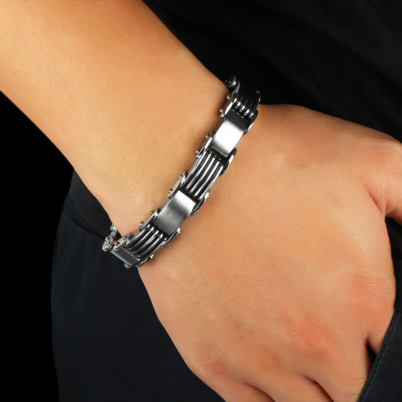 Fashion 225mm Stainless Steel Bracelets & Bangles Men Punk Jewelry