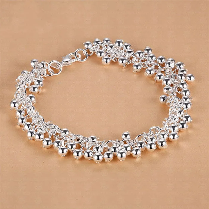 Fashion silver Beads chain bracelet women children best gift cute design jewelry