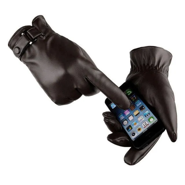 FEITONG Leather Driving Gloves with Touch Screen