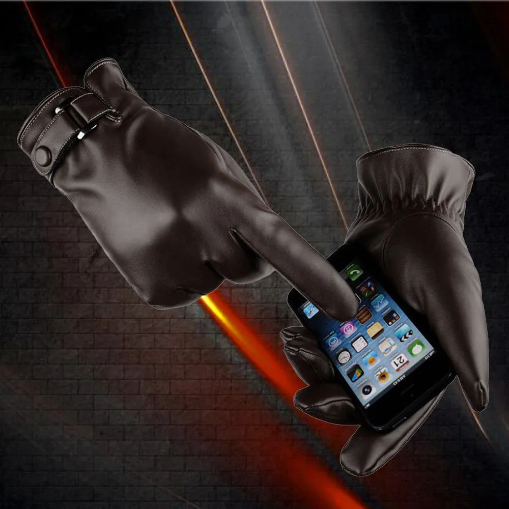 FEITONG Leather Driving Gloves with Touch Screen