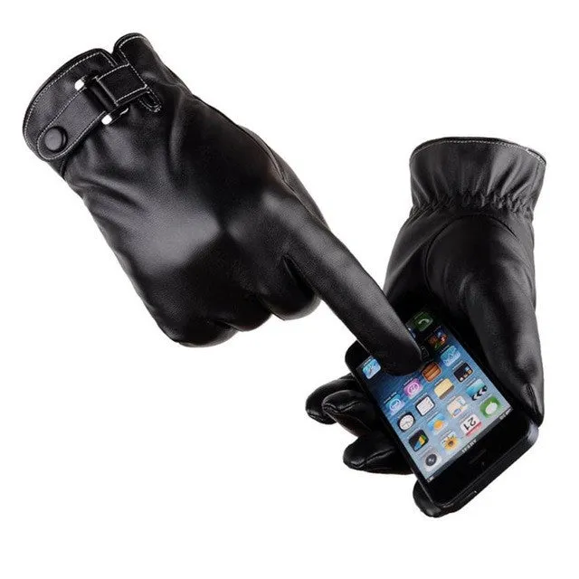 FEITONG Leather Driving Gloves with Touch Screen