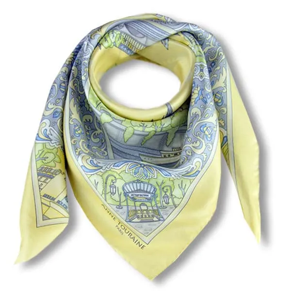 FRENCH SILK SCARF - PARIS - Topaze Yellow - 36x36"