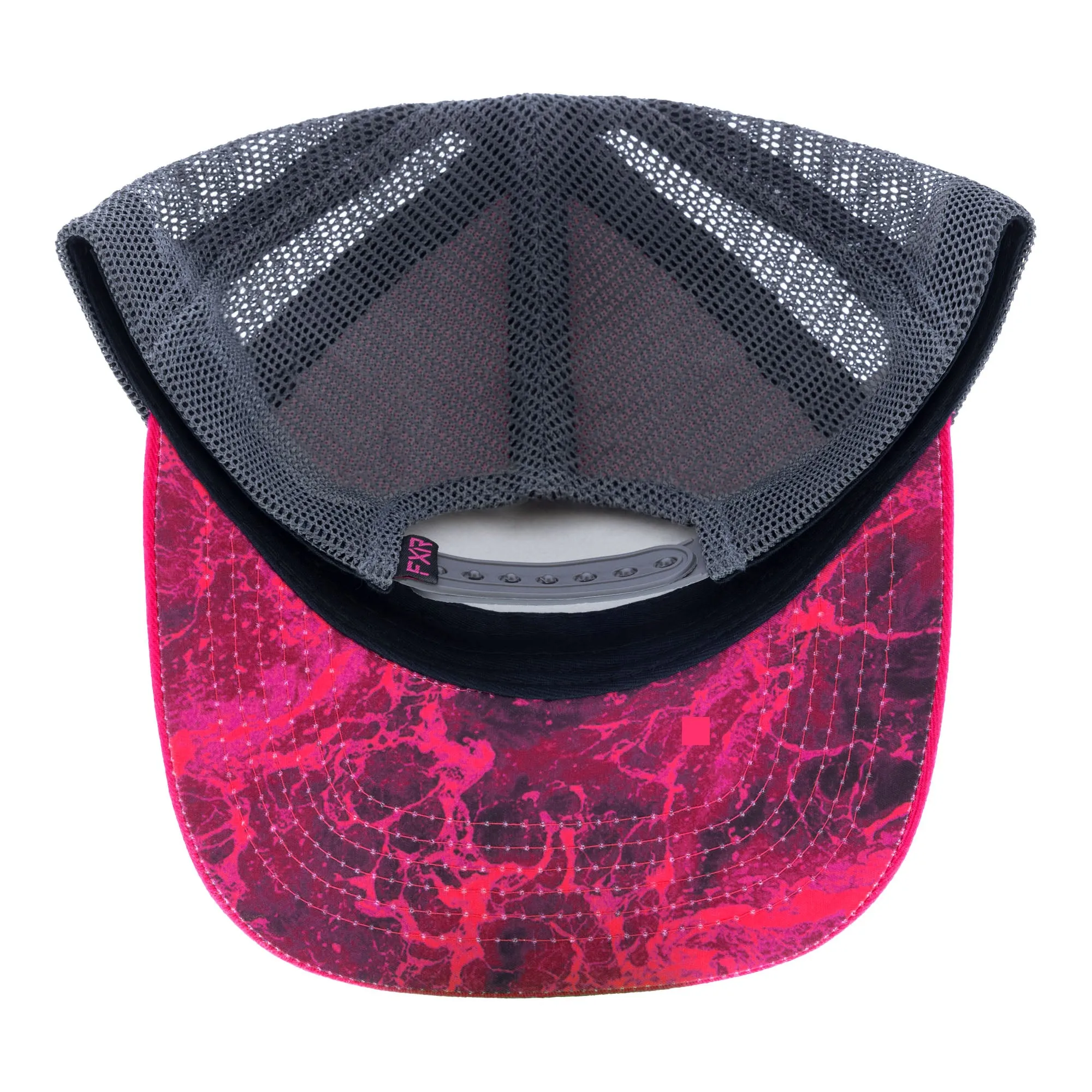 FXR  Pro Fish Baseball Hat Cap Curved Brim Mesh Snap-Back Fuchsia Asphalt