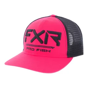 FXR  Pro Fish Baseball Hat Cap Curved Brim Mesh Snap-Back Fuchsia Asphalt