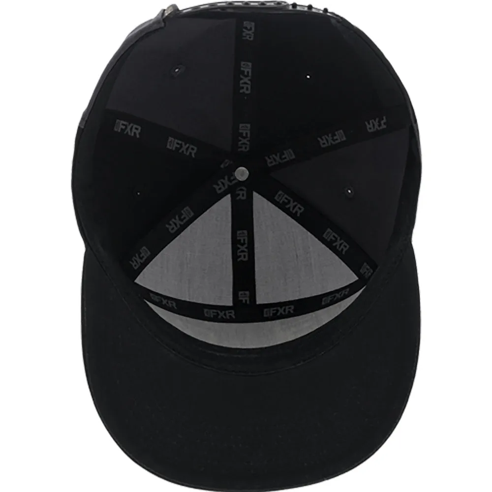 FXR  Rhombus Hat Cotton Snap Back Trucker Style Flat Brim Black Grey