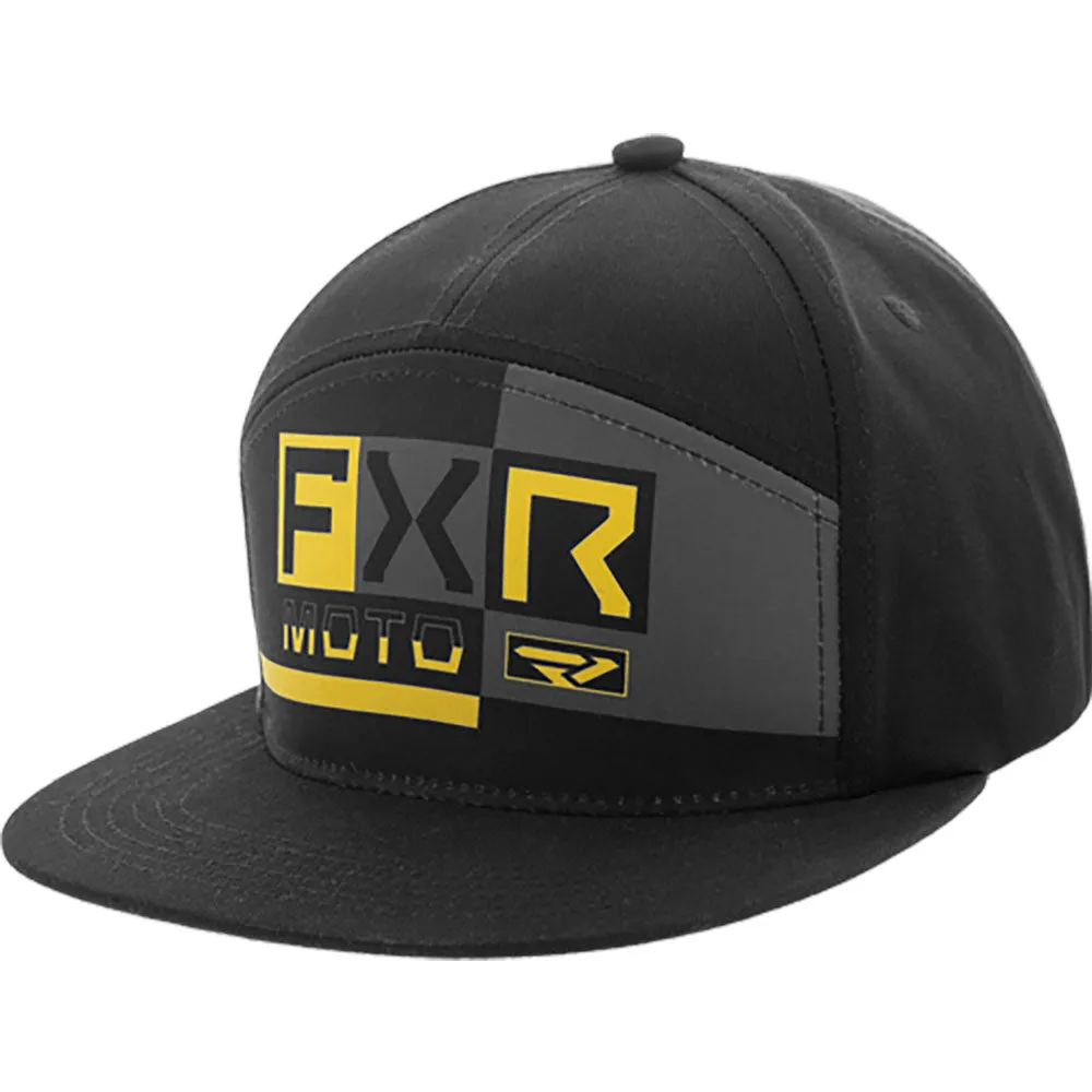 FXR  Rhombus Hat Cotton Snap Back Trucker Style Flat Brim Black Grey