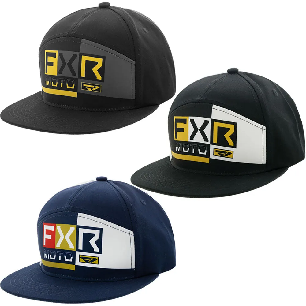 FXR  Rhombus Hat Cotton Snap Back Trucker Style Flat Brim Black Grey