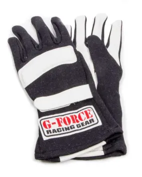 G-Force G5 RaceGrip, Driving Glove  SFI 3.3-5, Double Layer, Premium Nomex - Leather - Black