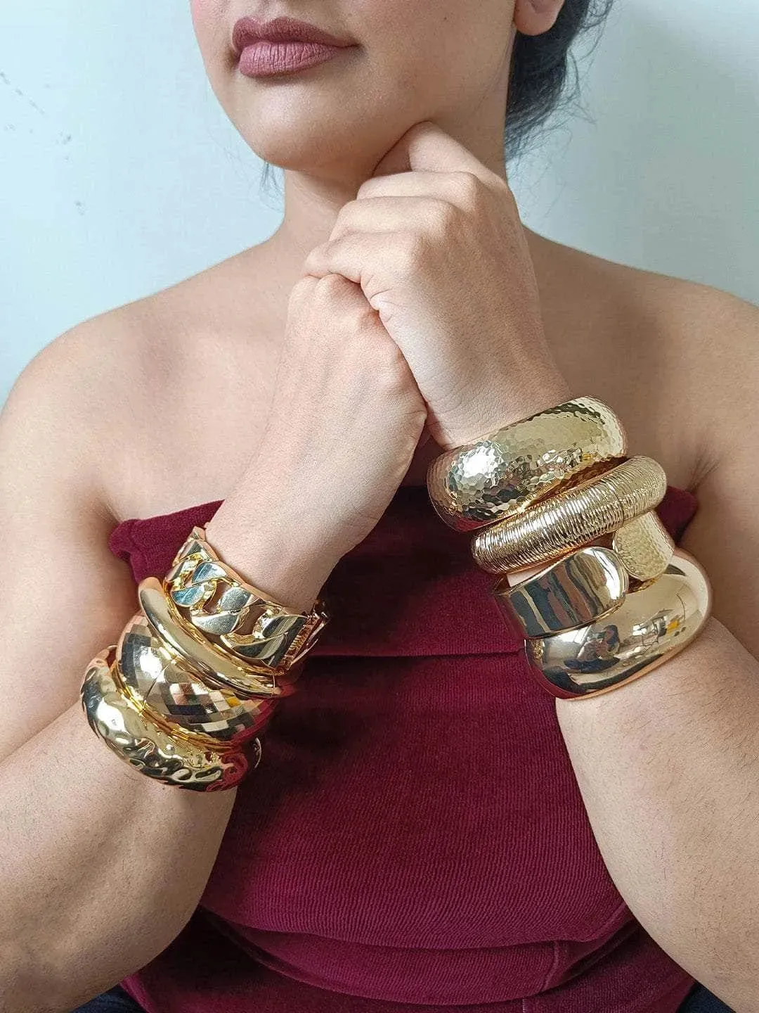 Gold Plated Slip On Bracelets