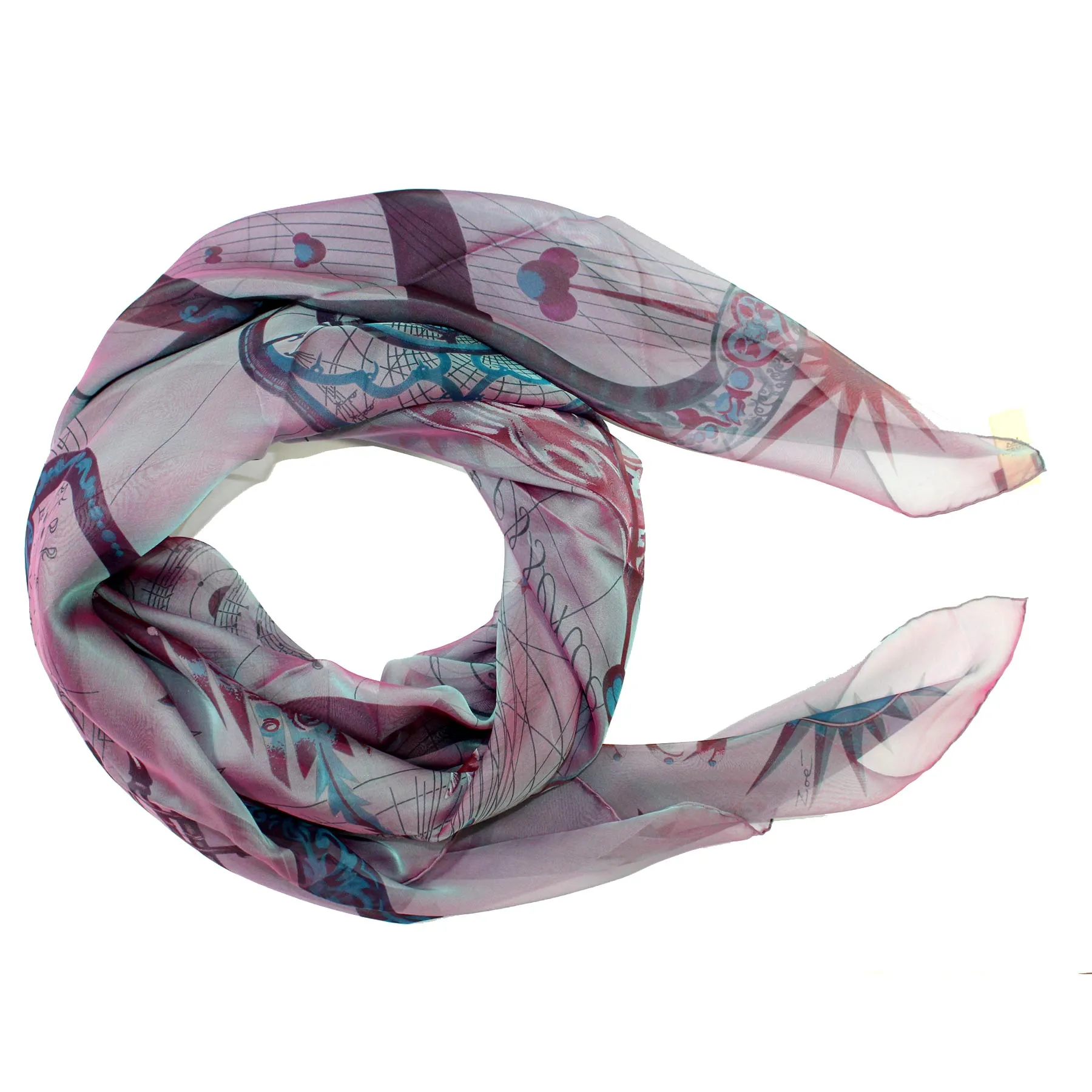 Hermes Scarf Quintessence Fuchsia Violet Turquoise - Extra Large Chiffon Silk Square Scarf