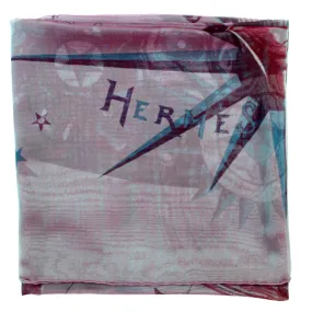 Hermes Scarf Quintessence Fuchsia Violet Turquoise - Extra Large Chiffon Silk Square Scarf