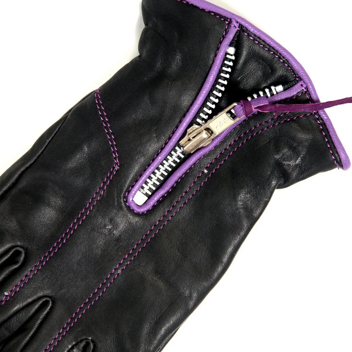 Hot Leathers GVL1008 Ladies Driving Gloves with Purple Piping