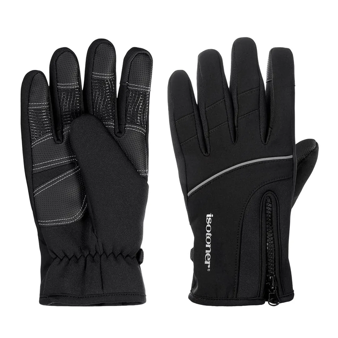 Isotoner - Men's Neoprene Sport Gloves With Zipper (7H141 BLK)