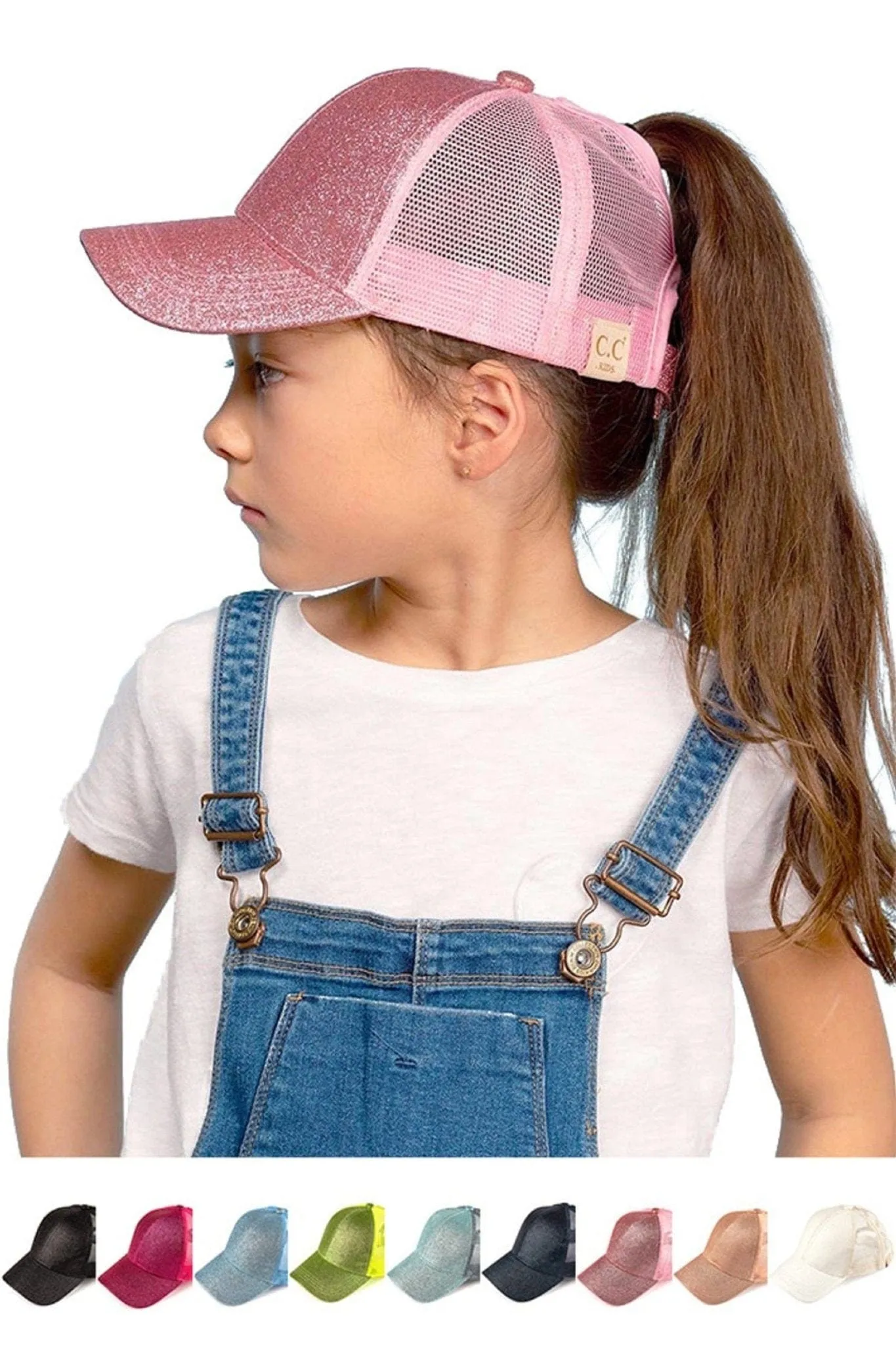 KIDSBT6 Kids Glitter High Pony Baseball Cap