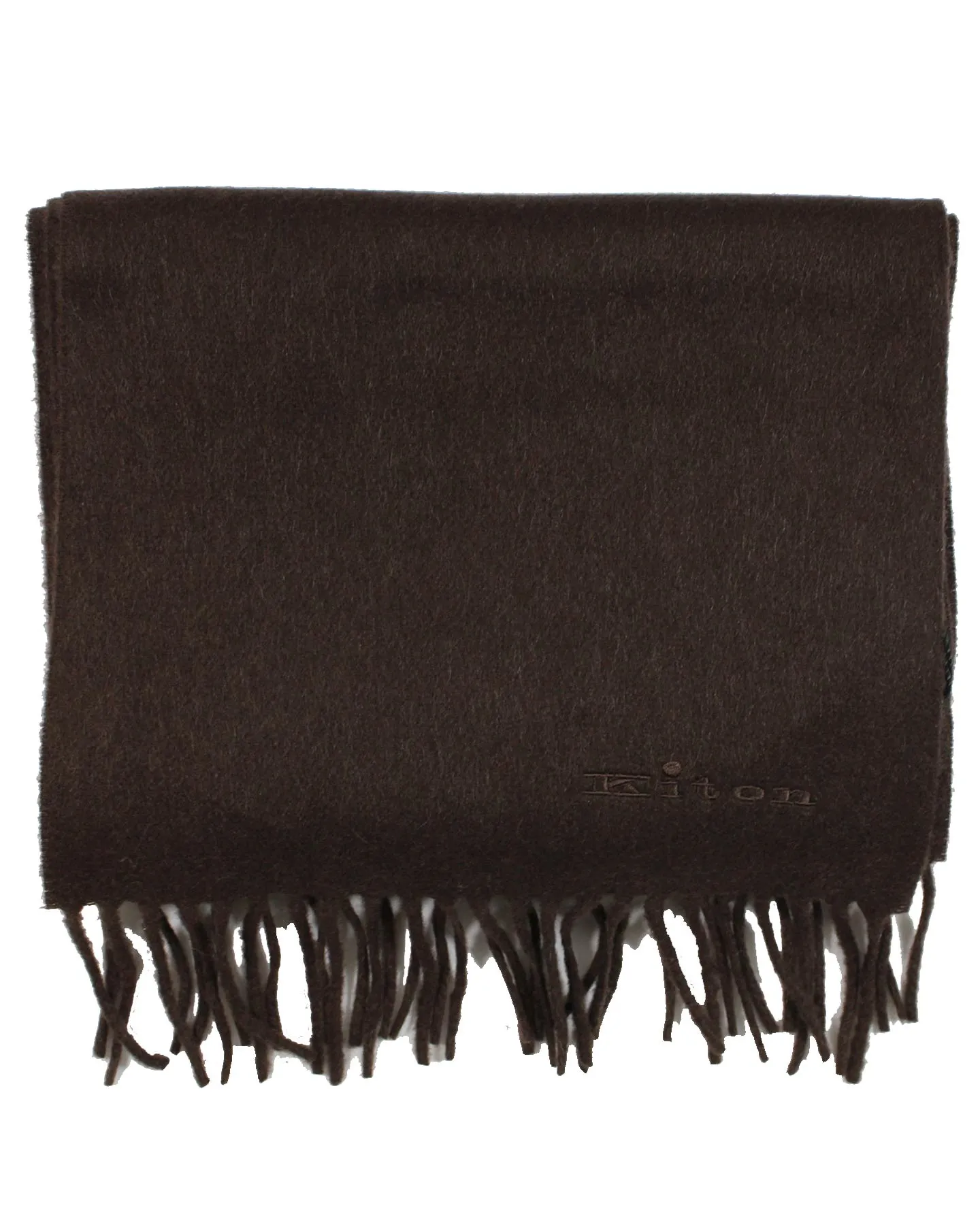 Kiton Cashmere Scarf Dark Brown