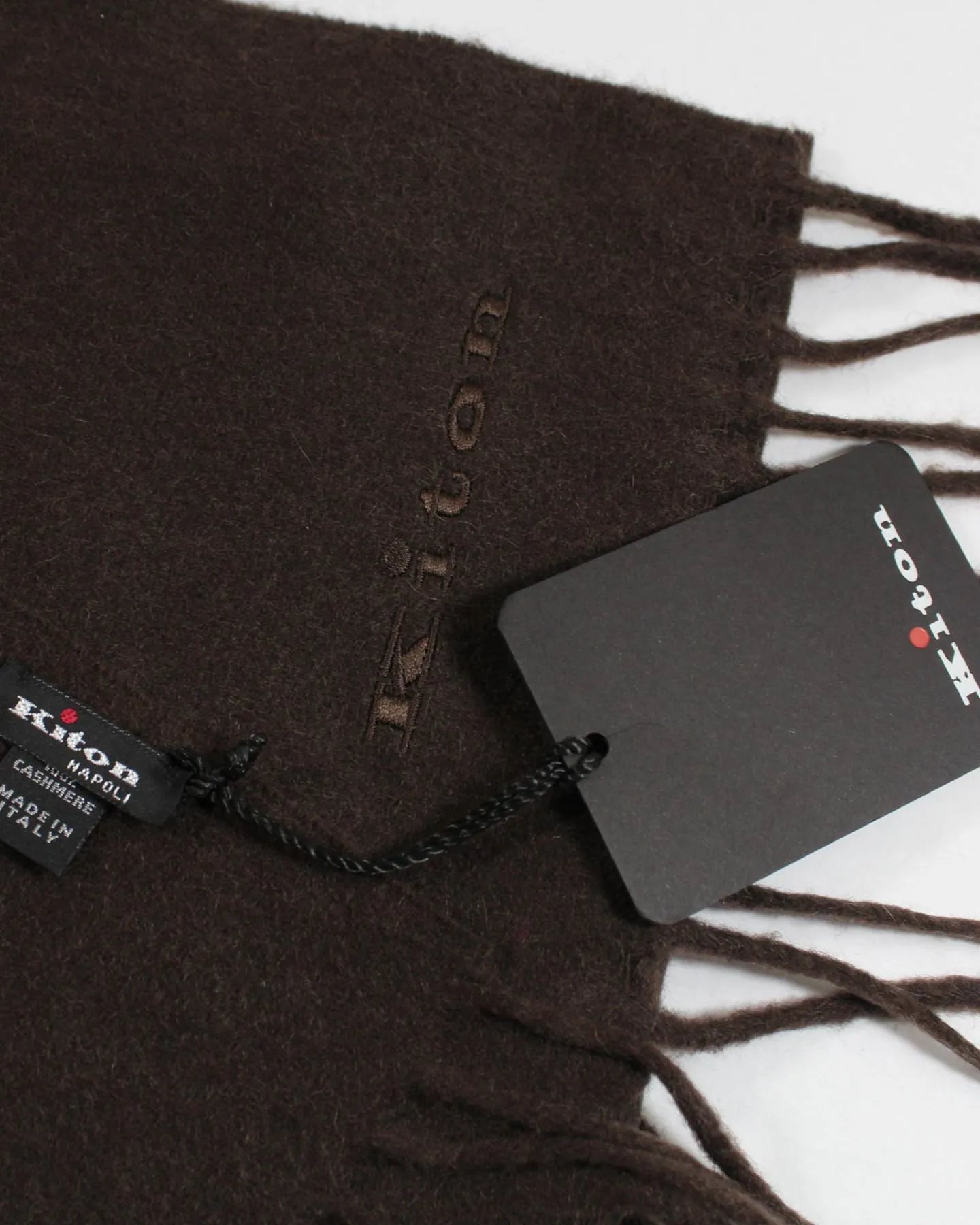 Kiton Cashmere Scarf Dark Brown