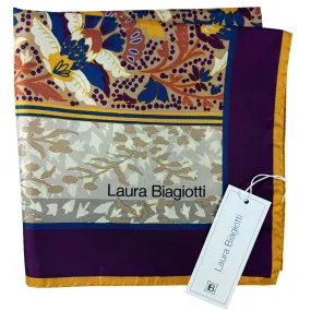 Laura Biagiotti Scarf - Square Silk Foulard - Made In Italy