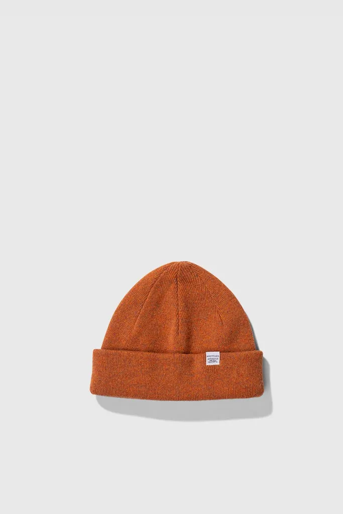 Light Wool Beanie - Cadmium Orange