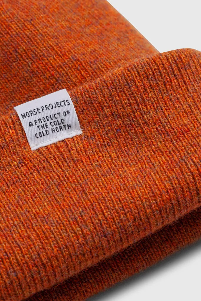 Light Wool Beanie - Cadmium Orange