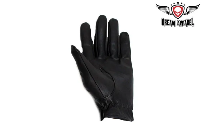 Lined Leather Gloves With Zipper