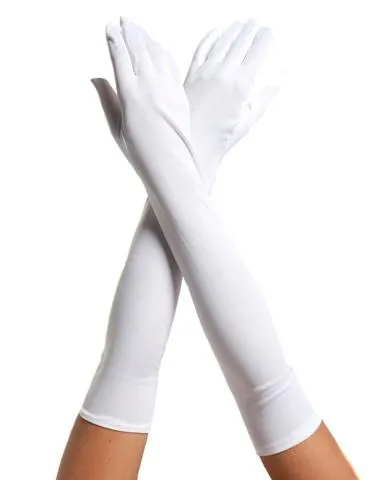 Long Sleeves Skin Protective Unisex Gloves - White