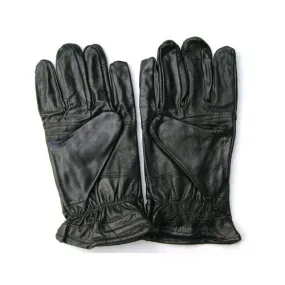 Men Black Solid Leather Warm Winter Riding Gloves, Protective Cycling Byke Bike Motorcycle Gloves