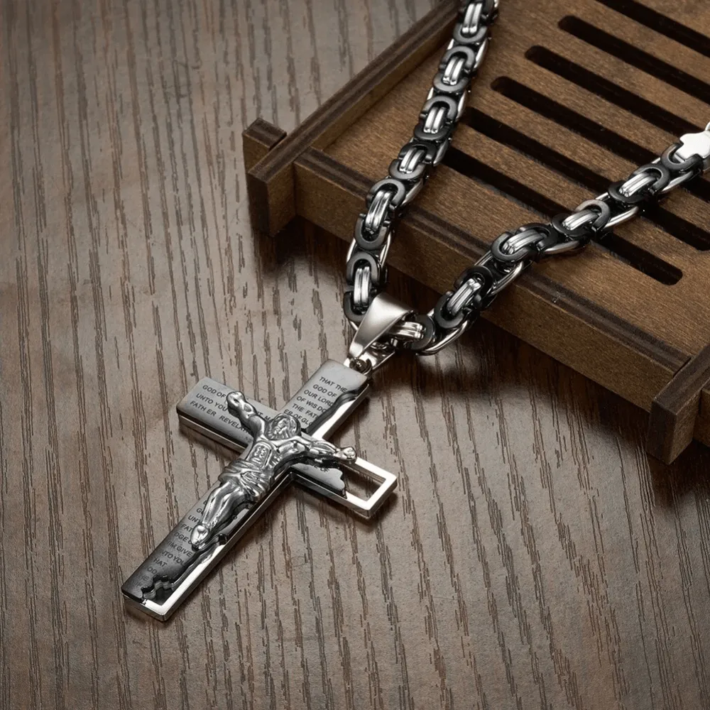 Men's Christian Necklace <br> Jesus (Black)