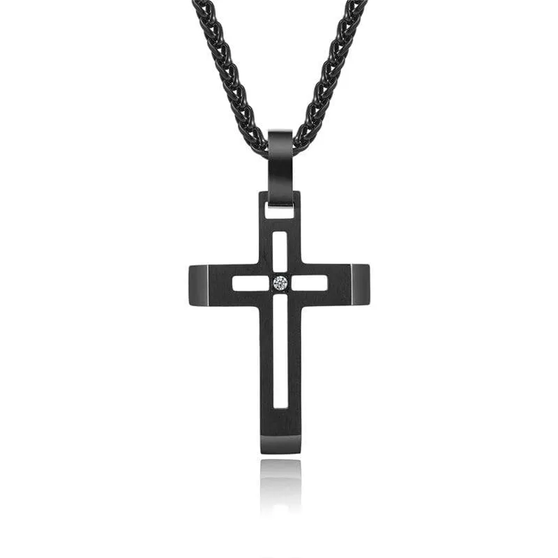 Men's Christian Necklace <br> Zirconia