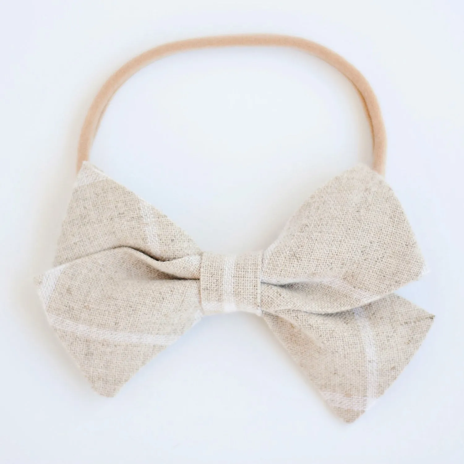 Men's Freestyle Self-Tie Bow Tie / Natural Linen Window Pane