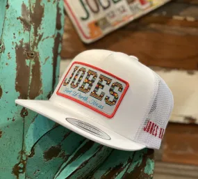 New 2020 Jobes Hats Trucker - All White Serape patch / Red Border