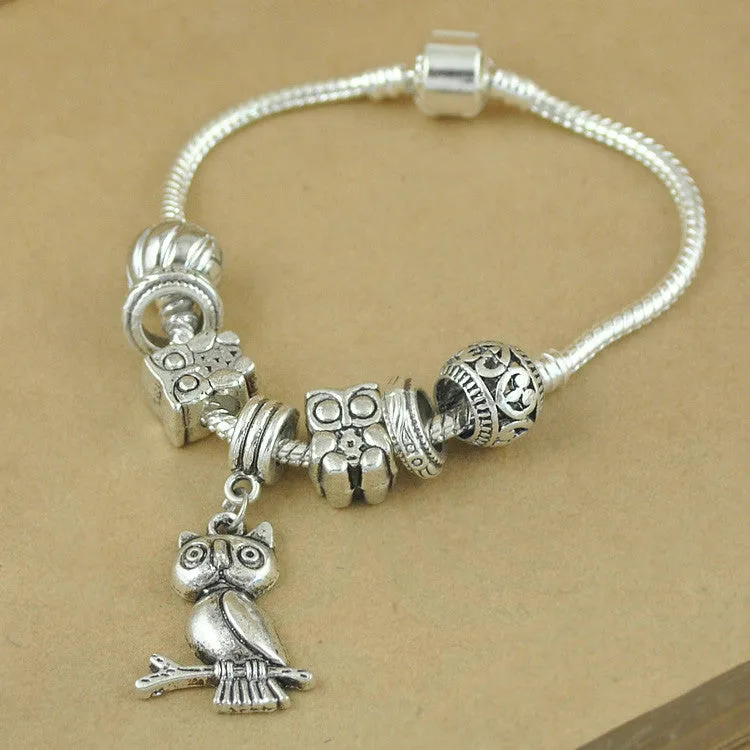 New Fashion Vintage Silver Elephant Beads Bracelets For Women DIY Beads Jewelry