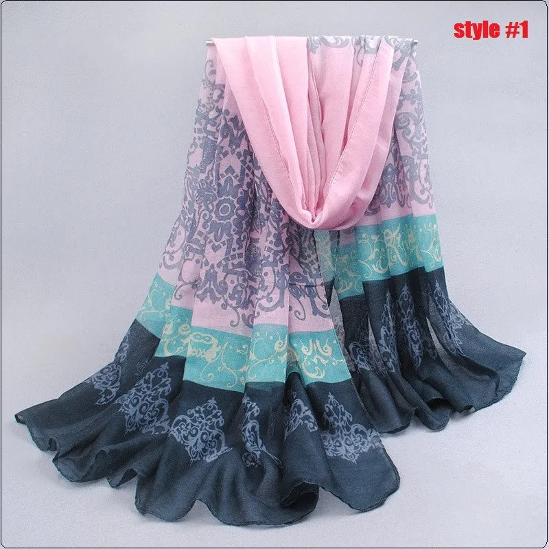 New Special Print Adult Offer Silk Thin Long Design Cotton Scarf Women's Autumn And Winter Bali Yarn Oversized Beach Towel