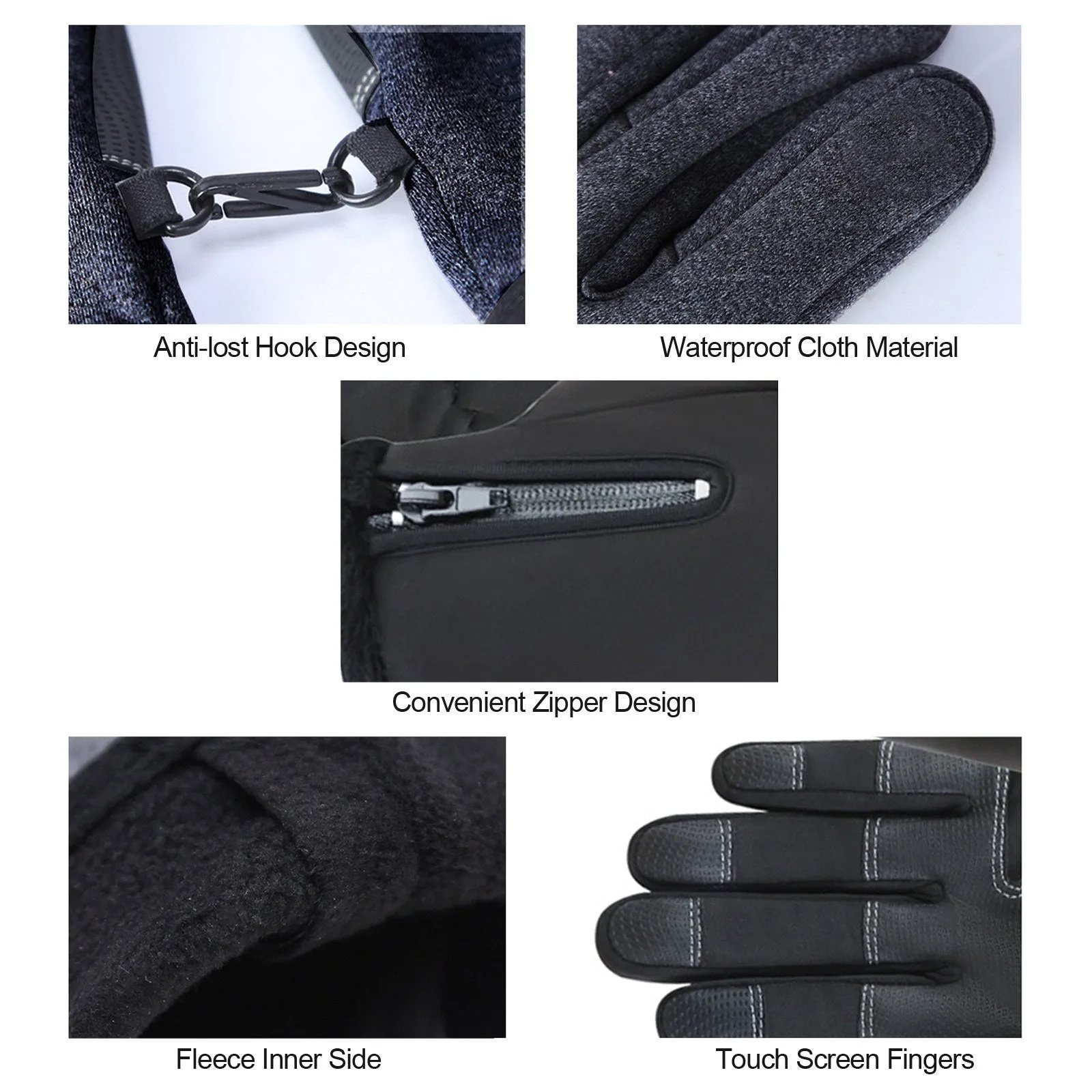 Outdoor Winter Warm Gloves Touch Screen Anti-Slip Windproof Waterproof Gloves